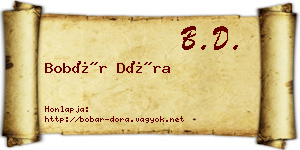 Bobár Dóra névjegykártya